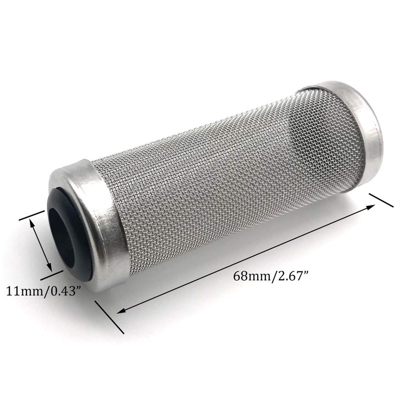 NACX 2Pcs Aquarium Fish/Shrimp Mesh Net Filter Guardï¼ŒFish Tank Intake Strainer Pre-Filter Cover Stainless Steel (11mm ID) - Image 2
